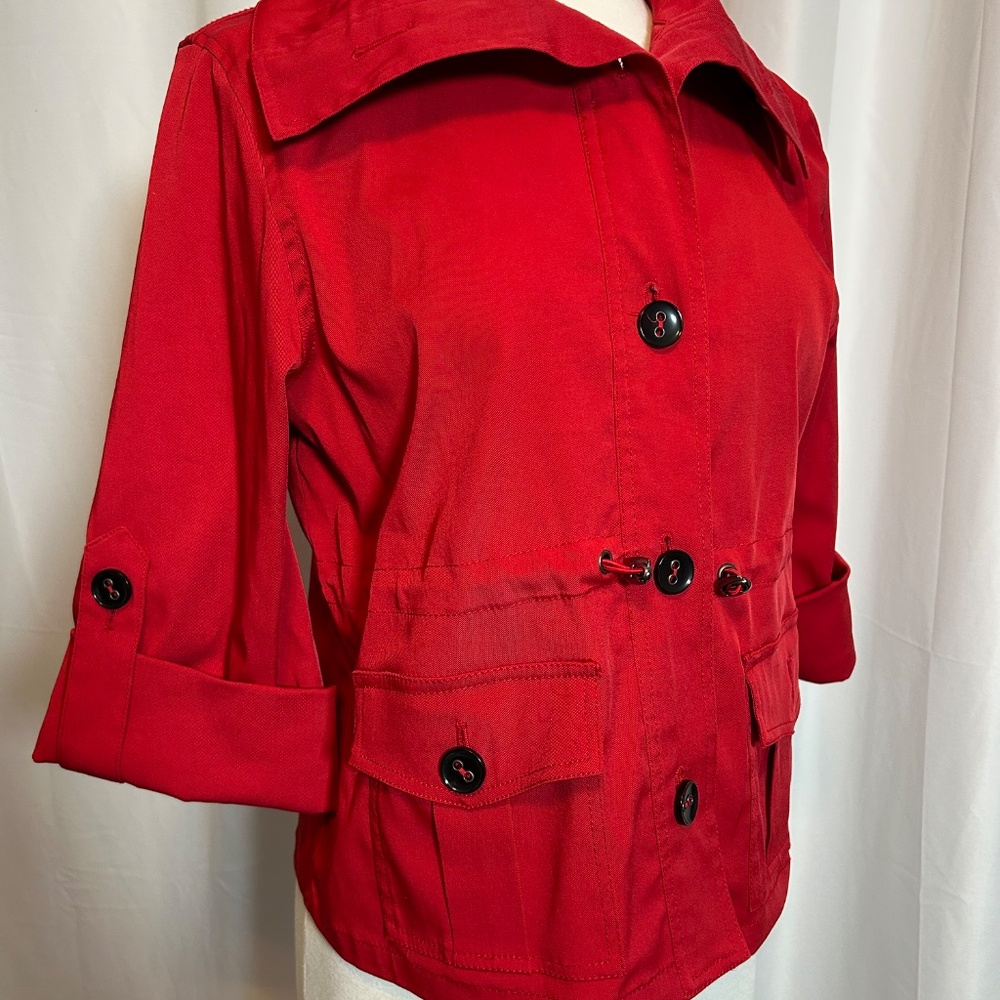 Ruby Rd 3/4 Sleeve Red Stretch Jacket Blazer - Si… - image 2